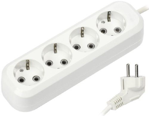 Удлинитель с заземлением Smartbuy 4х5,0м 16А 3500Вт белый картинка 